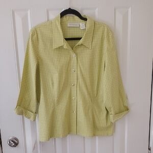 Susan Bristol XL   Check Blouse  New